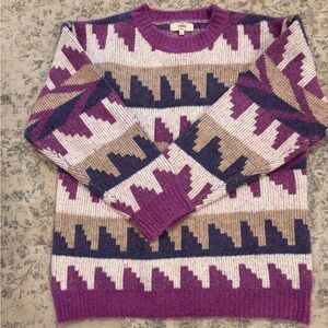 Entro Purple and Gray Geometric Sweater